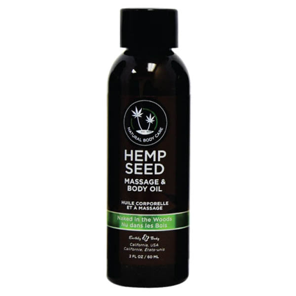 Hemp Seed Massage & Body Oil - Naked In The Woods (White Tea & Ginger) - 59 ml Bottle - Natural Wellness Formula