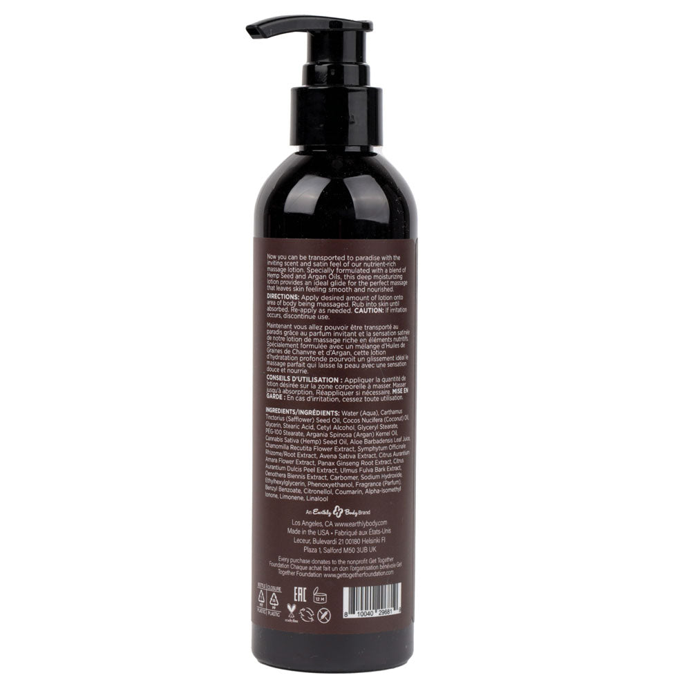 Massage Lotion - Kashmir Musk Scent (Brandy, Jasmine, Cedarwood) - 237 ml Body-Safe Formula