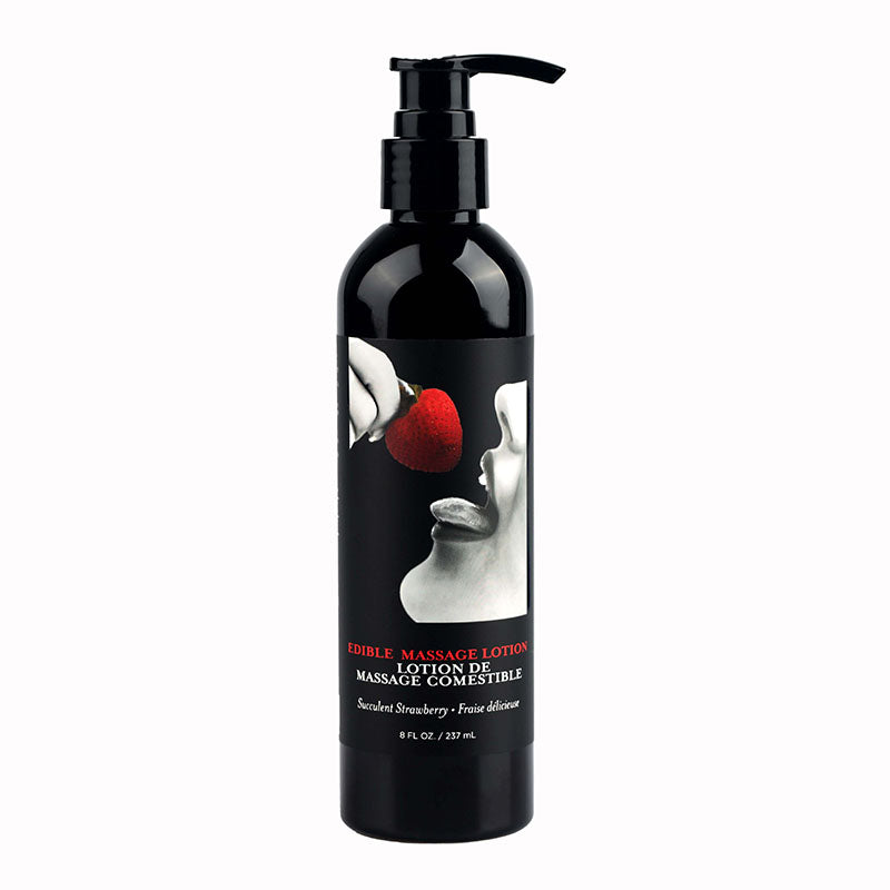 Edible Strawberry Massage Lotion - Body-Safe, Flavored Massage Oil - 237 ml