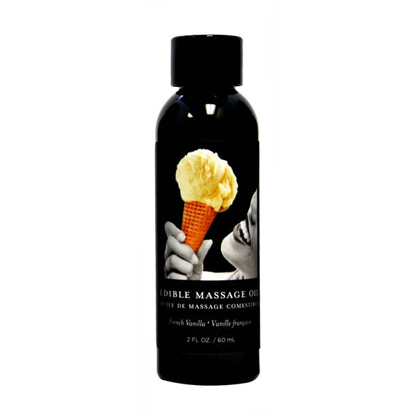 Edible Massage Oil - French Vanilla Flavor - 59 ml Body-Safe Bottle for Relaxation and Wellness