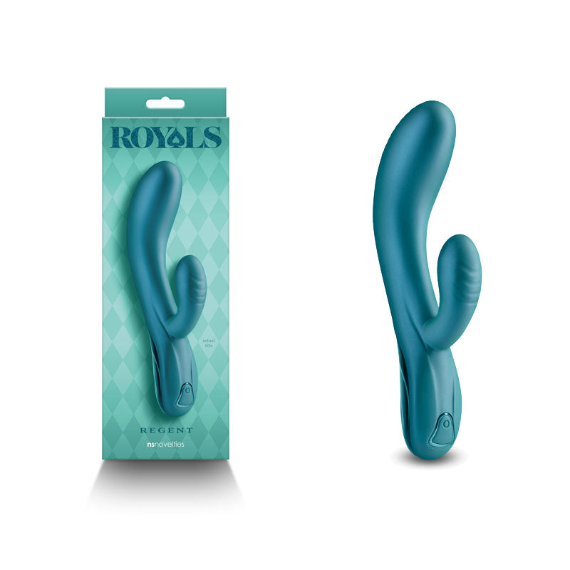 Regent Rabbit Vibrator – Metallic Green (19.3 cm, USB Rechargeable, Body-Safe Silicone)