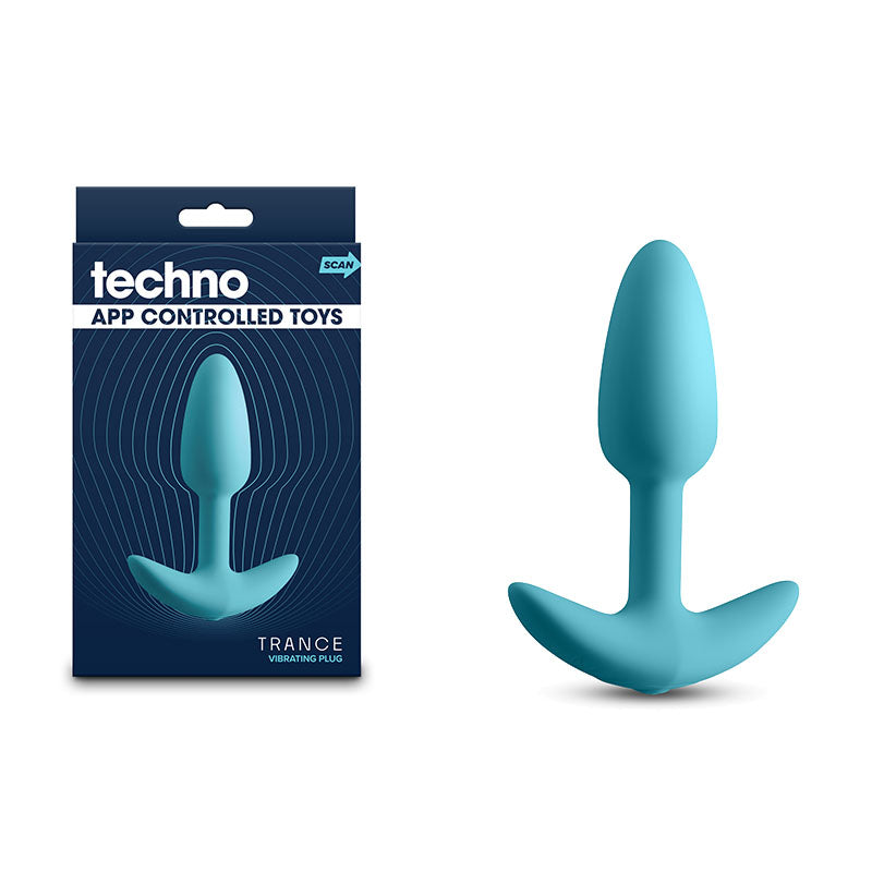 Techno - Trance - Blue 10.9 cm App-Controlled USB Rechargeable Butt Plug for Enhanced Pleasure