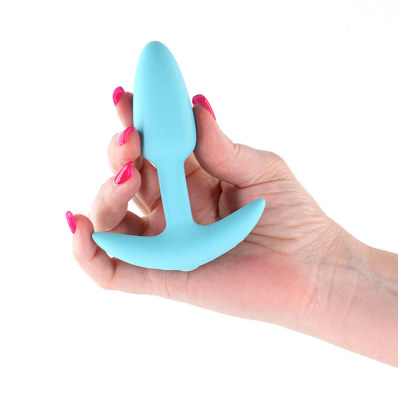 Techno - Trance - Blue 10.9 cm App-Controlled USB Rechargeable Butt Plug for Enhanced Pleasure