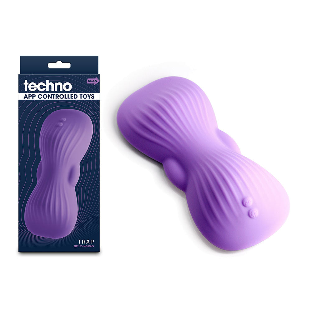 Techno Trap Vibrating Grind Pad - Purple USB Rechargeable with App Control (Body-Safe Wellness Tool)