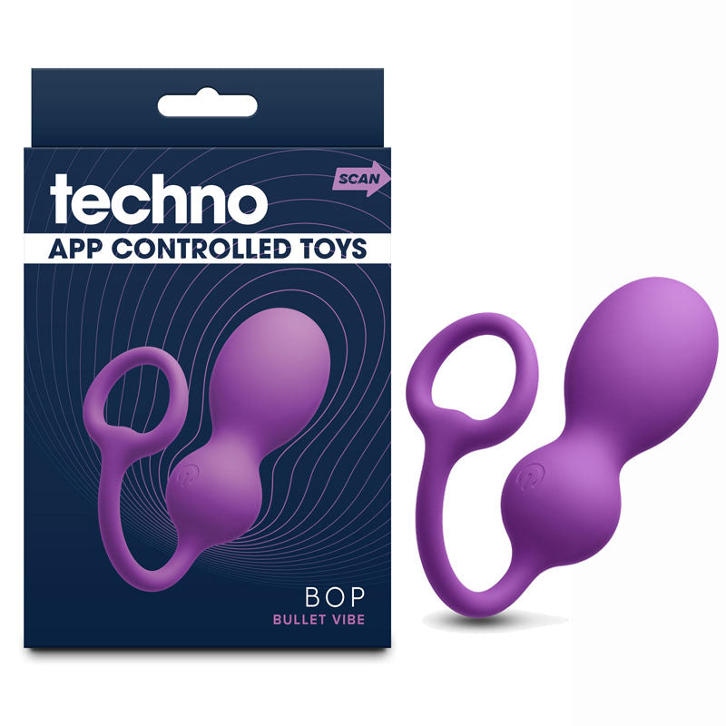 Techno Bop Purple USB Rechargeable Vibrating Kegel Exerciser with App Control – Body-Safe Wellness Device for Enhanced Intimacy
