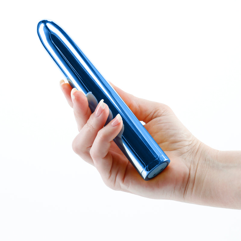 Chroma - Metallic Blue USB Rechargeable G-Spot Vibrator - 17 cm Body-Safe Silicone