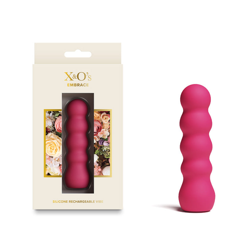 X & O's Personal Massager – USB Rechargeable – Body-Safe Silicone – Rose – 9.9 cm