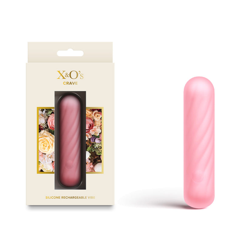 X & O's Bullet – USB Rechargeable – Body-Safe Silicone – Light Pink – 10.5 cm