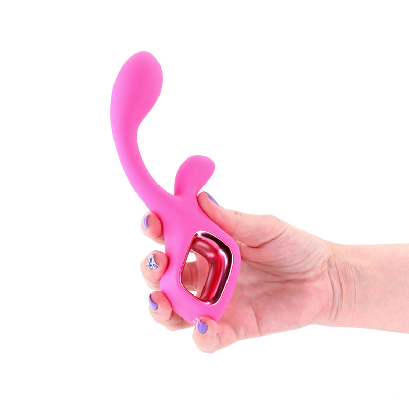 Pretty in Pink Vibrator – USB Rechargeable, Body-Safe Silicone – Pink – 18.7 cm