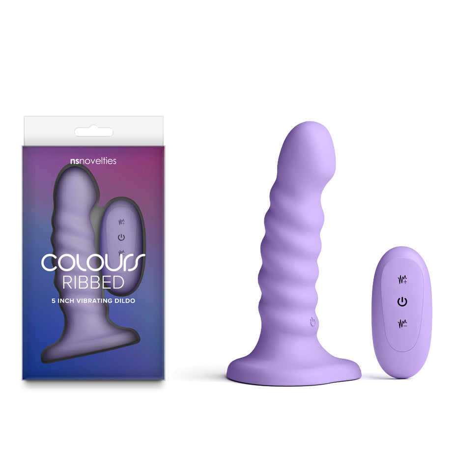 Colours Dongs – Vibrating, USB Rechargeable – Purple – 14.5 cm