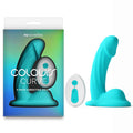 Colours Curve - Teal Vibrating Dildo - 12.6 cm USB Rechargeable with Wireless Remote for Body-Safe Pleasure