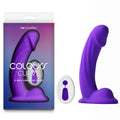 Colours Curve - Rechargeable 6'' Vibrating Dildo - Purple (16.4 cm, Wireless Remote, Body-Safe Silicone)
