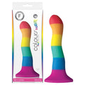 Colours Pride Edition Dongs – Wave Design – Body-Safe Silicone – Rainbow – 15.2 cm