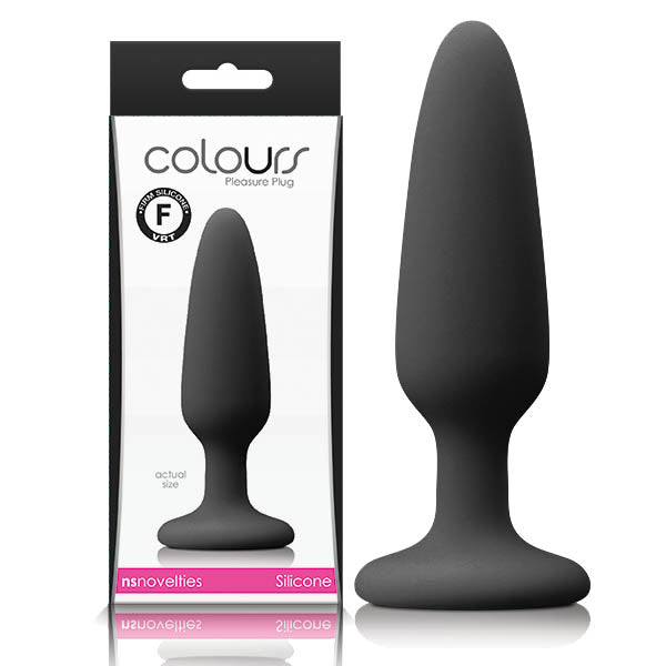 Colours Pleasures - Body-Safe Silicone Small Butt Plug in Black (Perfect for All, Easy to Clean)