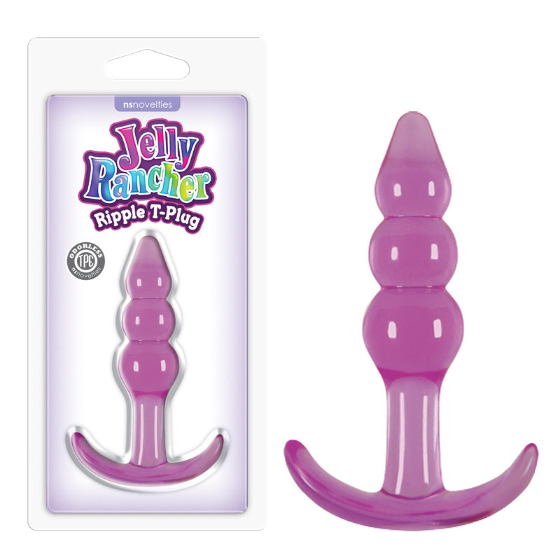 Jelly Rancher Anal Toy – Ripple Design – Body-Safe Silicone – Purple – 10.9 cm