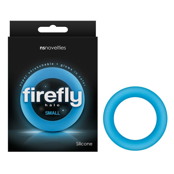 Firefly Halo - Glow in the Dark Blue Small 50mm Cock Ring (Body-Safe, Comfortable Fit)