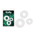 Firefly Glow-in-the-Dark Cock Rings - 3-Piece Set in White - Body-Safe Silicone for Enhanced Pleasure