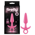 Firefly Prince - Glow-in-the-Dark Pink Small Butt Plug with Ring (10.9 cm, Body-Safe Silicone)