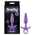 Firefly Prince - Glow-in-the-Dark Purple Small Butt Plug with Ring (10.9 cm, Body-Safe Silicone)