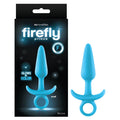 Firefly Prince - Glow-in-the-Dark Blue Small Butt Plug with Ring (10.9 cm, Body-Safe Silicone)