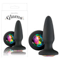 Glams - 10.4 cm (4'') Body-Safe Silicone Butt Plug with Rainbow Sparkling Gem – Perfect for All Bodies