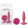 Glams Anal Toy – Mini Butt Plug with Sparkling Gem – Body-Safe Silicone – Pink – 8.4 cm