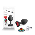 Glams Xchange Anal Toy – Interchangeable Heart Gems – Black – Small