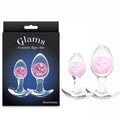 Glams Cosmic Dual-Size Butt Plug Set - Pink & Clear - Body-Safe Silicone for Enhanced Pleasure