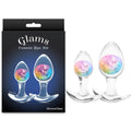 Glams Cosmic 2-Piece Rainbow Butt Plug Set - Clear & Rainbow - Versatile Sizes for Enhanced Pleasure