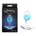 Glams Cosmic - Small Clear/Blue Butt Plug - Body-Safe Silicone - 8.1 cm (Gender-Neutral, Wellness-Focused)
