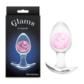 Glams Cosmic Body-Safe Silicone Medium Butt Plug – Clear/Pink (9.5 cm, Gender-Neutral, Wellness-Infused)
