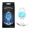 Glams Cosmic Body-Safe Silicone Medium Butt Plug - Clear/Blue 9.5 cm