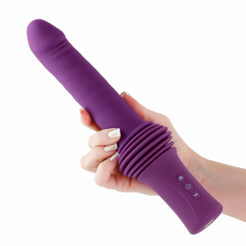 INYA Super Stroker - Purple - 36.8 cm USB Rechargeable Thrusting Vibrator with Remote Control for Enhanced Pleasure