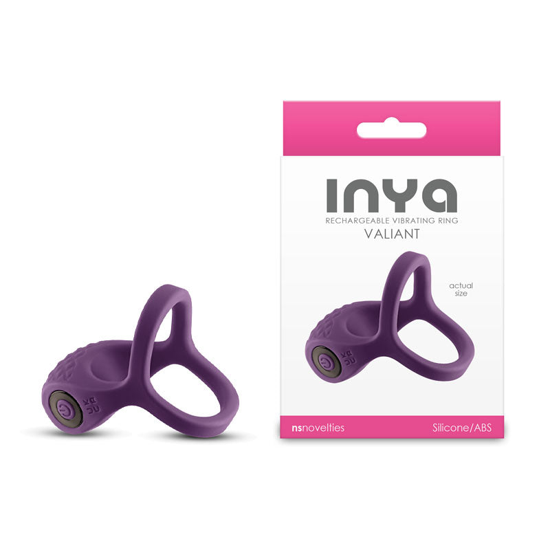 INYA Valiant - Berry Purple USB Rechargeable Vibrating Cock Ring for Enhanced Pleasure