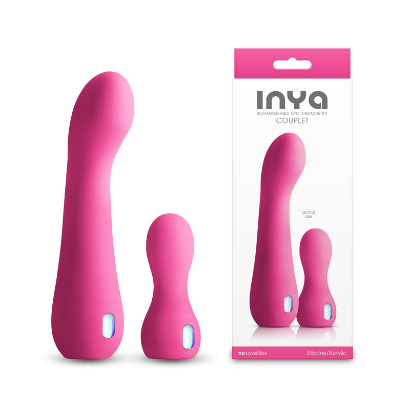 INYA Couplet - Pink USB Rechargeable Vibrators - Versatile Set of 2 Sizes for Enhanced Pleasure