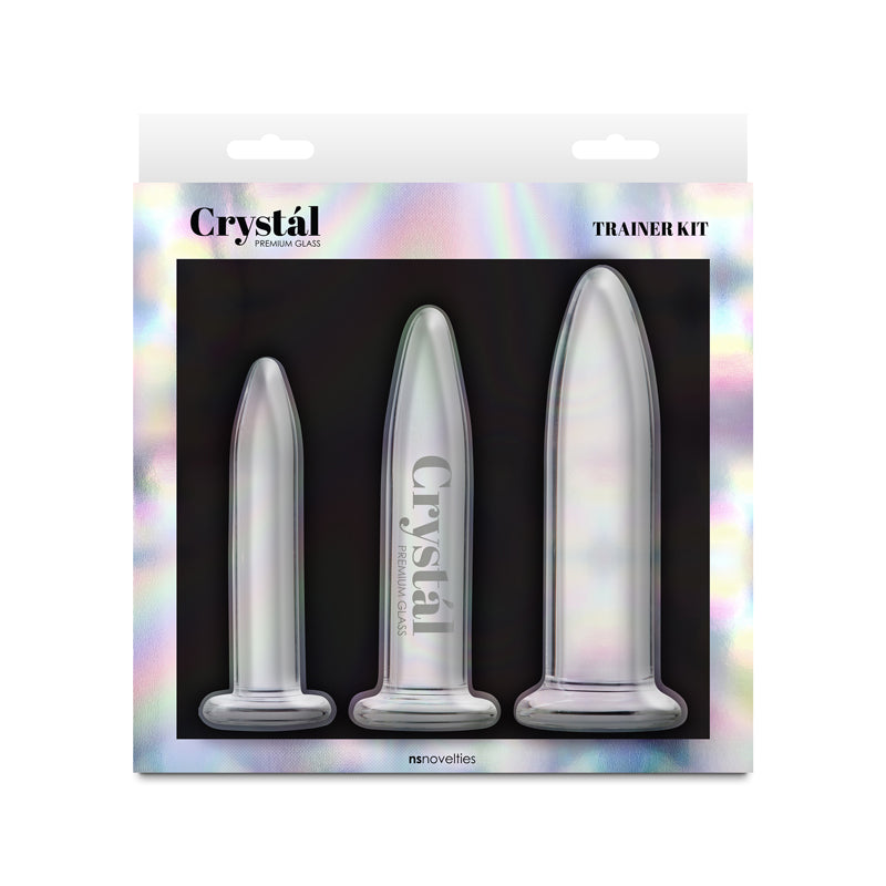 Crystal Clear Glass Anal Plug Trainer Kit – 3-Piece Set in Various Sizes (Body-Safe, Gender-Neutral)