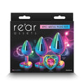 Rainbow Heart Metallic Butt Plug Set – Multi-Coloured, Body-Safe Silicone Trainer Kit (3 Sizes)