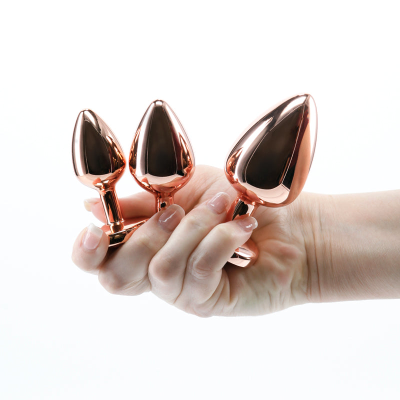 Intimelly Anal Toys – Body-Safe Silicone – Rose Gold – Set of 3 Sizes