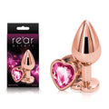 Rose Gold Heart Medium Metal Butt Plug - Body-Safe with Pink Gem Base (Gender-Neutral, Wellness-Focused)