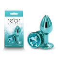 Rear Assets Anal Toy – Small Size – Metal with Teal Gem – 7.1 cm