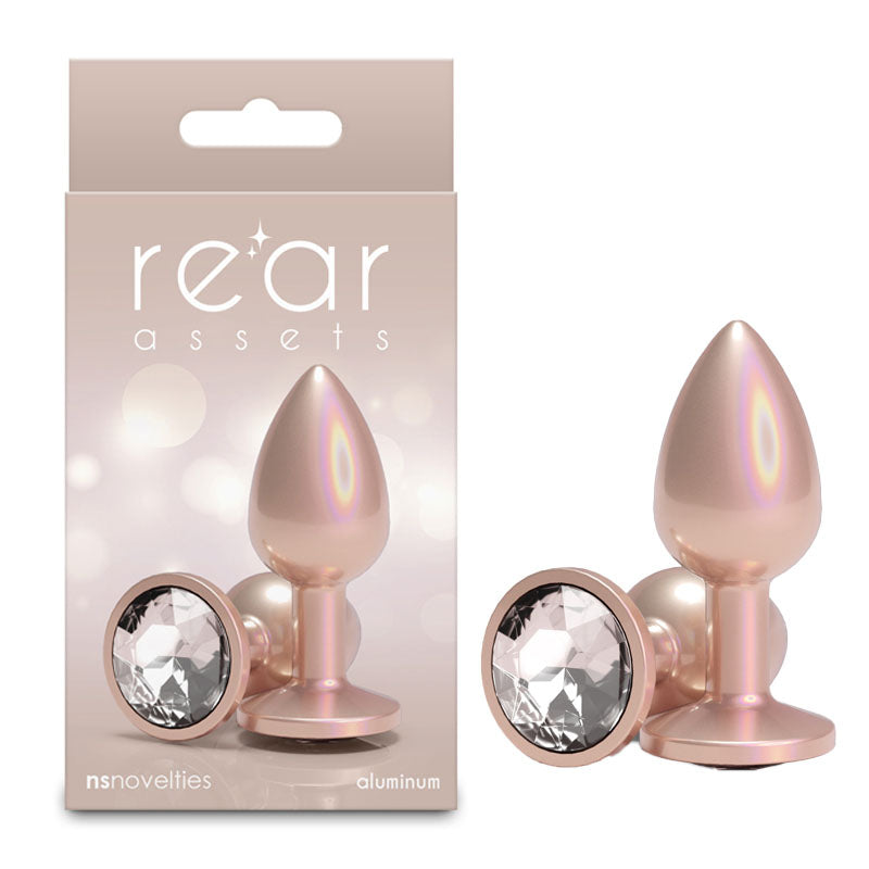 Rear Assets Anal Toy – Iridescent, Body-Safe Silicone – Champagne – Small