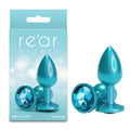 Rear Assets Anal Toy – Small Size – Body-Safe Silicone – Iridescent Teal – 7.1 cm