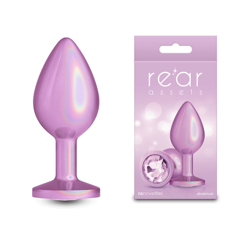 Rear Assets Anal Toy – Iridescent, Body-Safe Silicone – Iridescent Pink – Medium