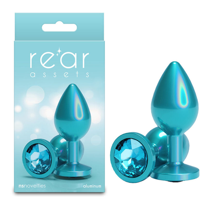 Rear Assets Anal Toy – Iridescent – Body-Safe Silicone – Teal – Medium