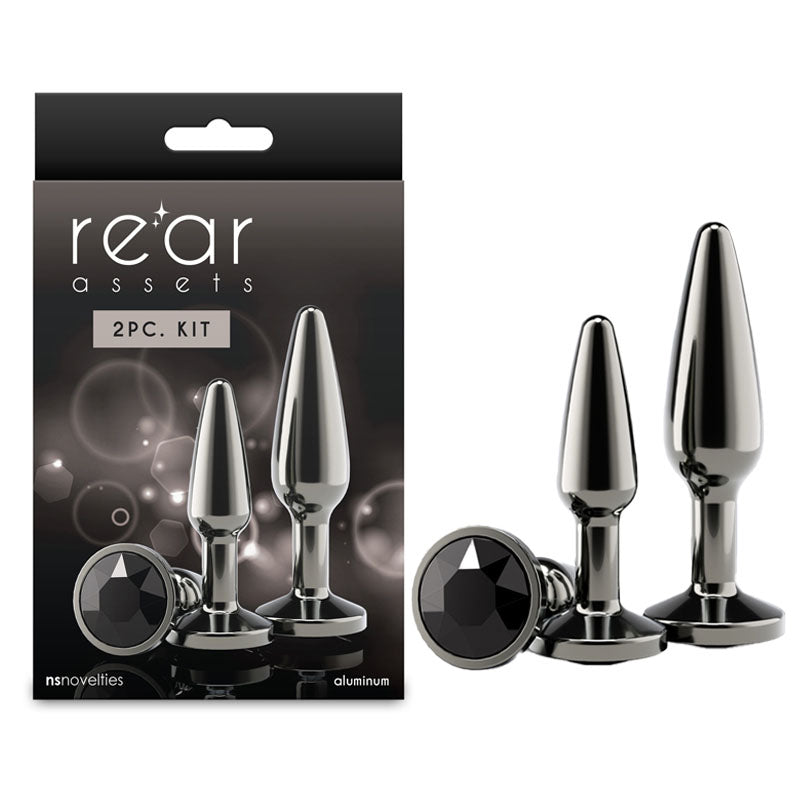Rear Assets Anal Toys – Tapered Trainer Kit – Gunmetal Grey – Set of 2 Sizes
