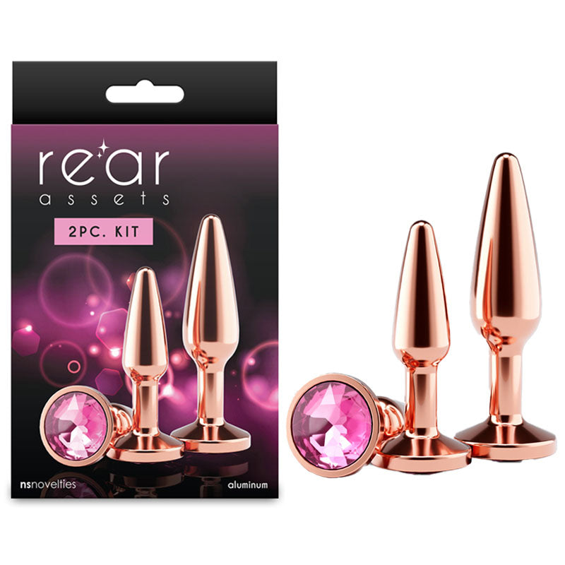Rear Assets Anal Toys – Tapered Trainer Kit – Rose Gold – Set of 2 Sizes