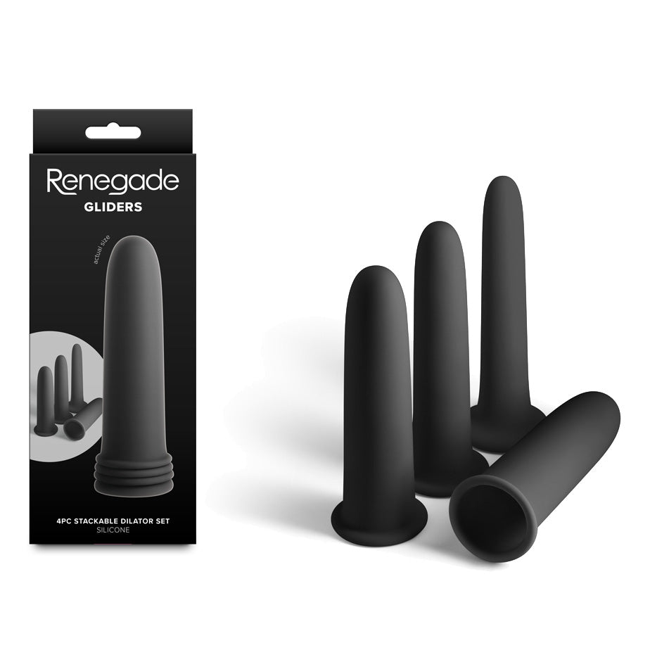 Renegade Anal Toys – Set of 4 – Body-Safe Silicone – Black