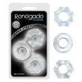 Renegade Chubbies - Body-Safe Clear Cock Ring Set of 3 for Enhanced Pleasure (Unisex, Flexible Fit)