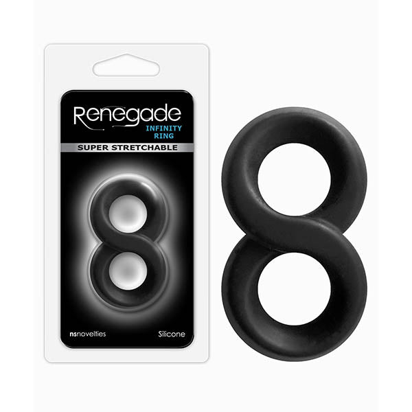 Renegade Infinity Ring - Versatile Black Cock & Ball Enhancer (Body-Safe, Adjustable Fit)