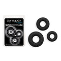Renegade 3-Piece Adjustable Fireman Cock Ring Set - Black - Body-Safe Silicone for Enhanced Pleasure